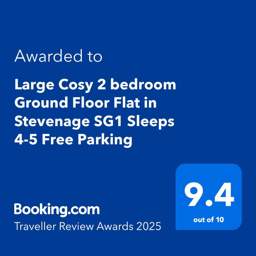 Large Cosy 2 Bedroom Ground Floor Flat In Stevenage Sg1 Sleeps 4-5 Free Parking Exterior foto